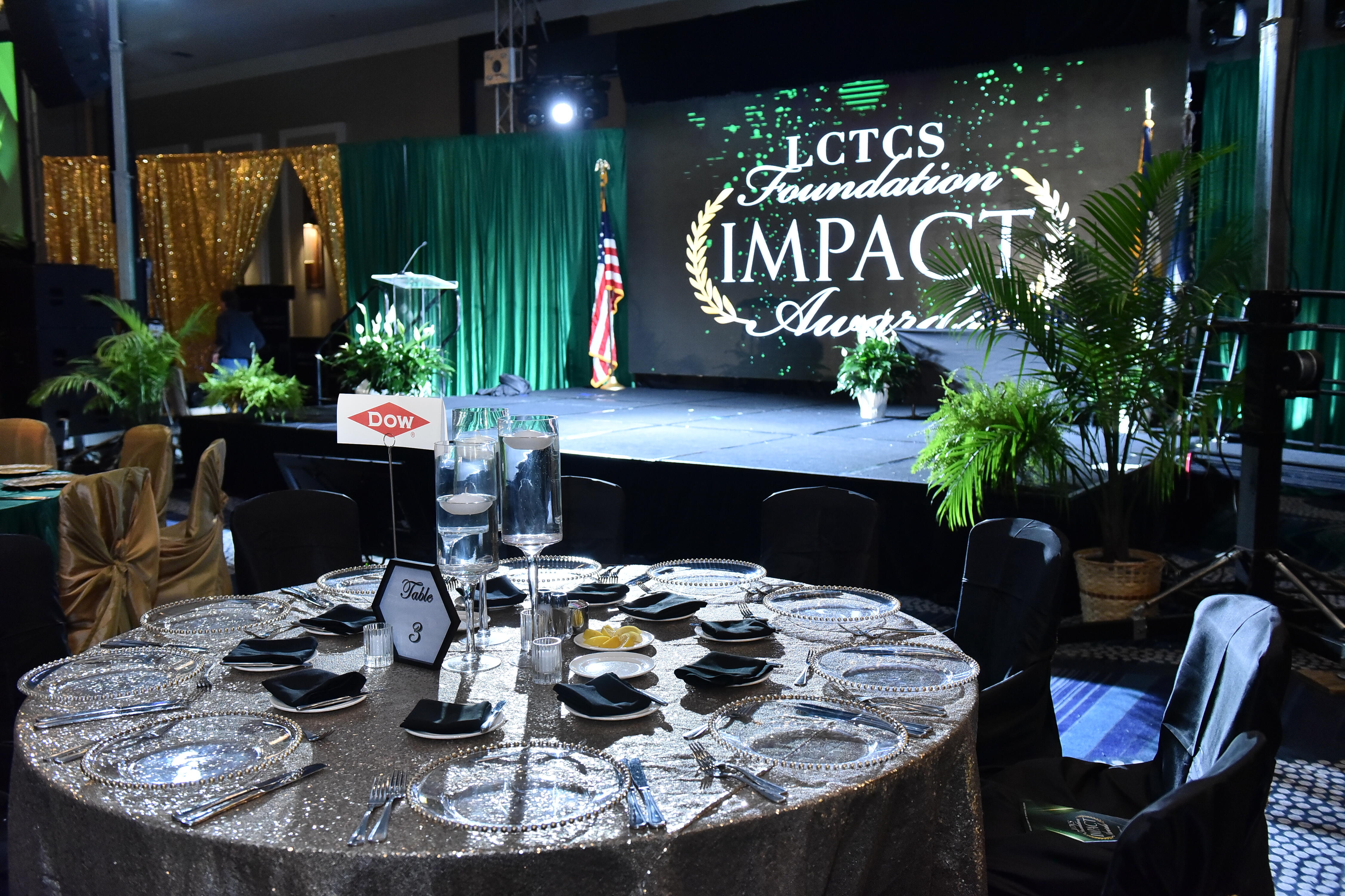 Setup for the 2022 LCTCS Foundation Impact Awards Gala